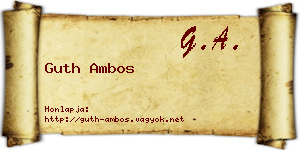 Guth Ambos névjegykártya